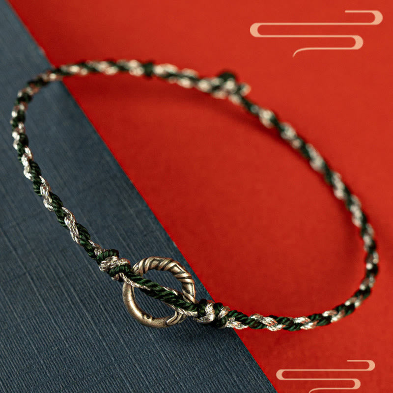 KarmaRipple's 925 Sterling Silver Peace Buckle Fortune String Bracelet p15