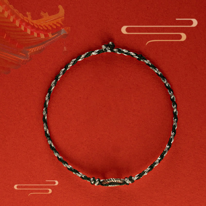 KarmaRipple's 925 Sterling Silver Peace Buckle Fortune String Bracelet p14