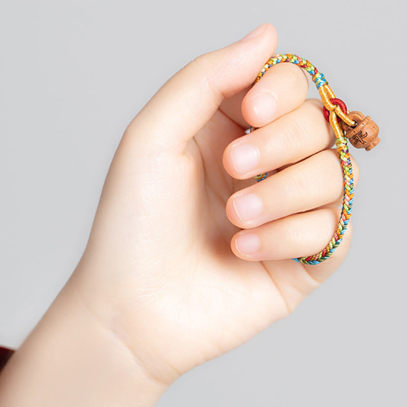 KarmaRipple's Peach Wood Fu Character Safe And Well Wealth Bracelet p13