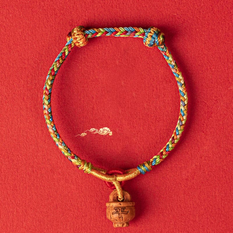 KarmaRipple's Peach Wood Fu Character Safe And Well Wealth Bracelet p14
