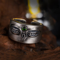 Bague ajustable Bodhisattva Tara Calm en argent sterling 925 de KarmaRipple