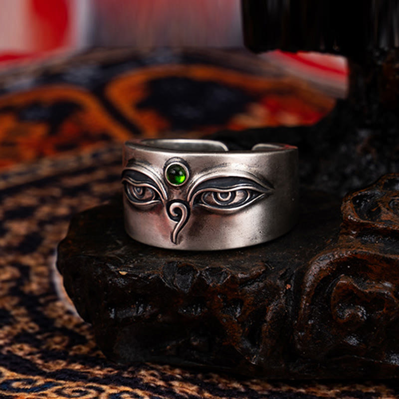 KarmaRipple's 925 Sterling Silver Bodhisattva Tara Calm Adjustable Ring p3