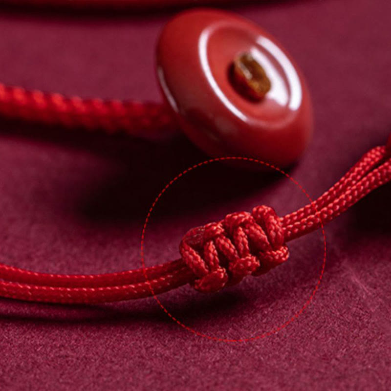 KarmaRipple's Authentic Cinnabar Chinese Zodiac?Ruyi Handle Fu Character Lotus Blessing Red String Belly Chain p15