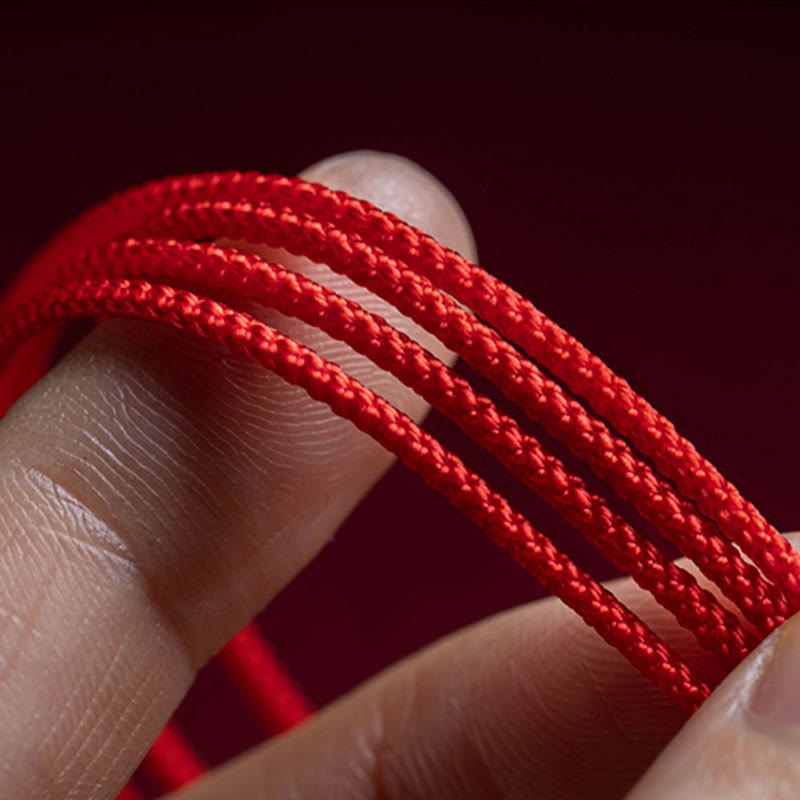KarmaRipple's Authentic Cinnabar Chinese Zodiac?Ruyi Handle Fu Character Lotus Blessing Red String Belly Chain p27