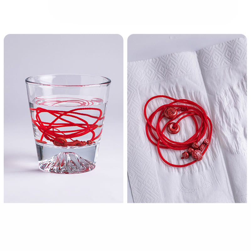 KarmaRipple's Authentic Cinnabar Chinese Zodiac?Ruyi Handle Fu Character Lotus Blessing Red String Belly Chain p30