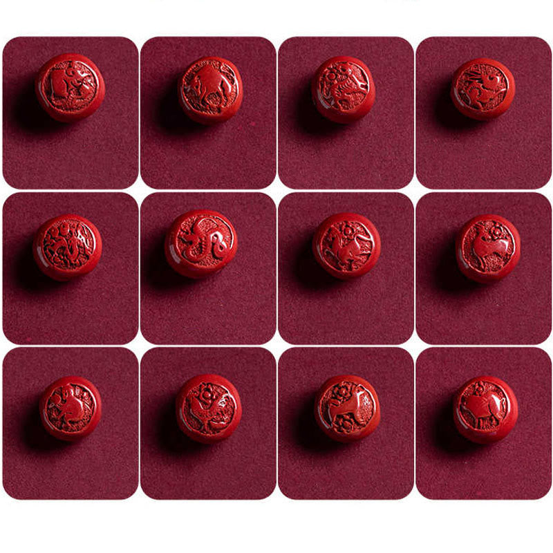 KarmaRipple's Authentic Cinnabar Chinese Zodiac?Ruyi Handle Fu Character Lotus Blessing Red String Belly Chain p32
