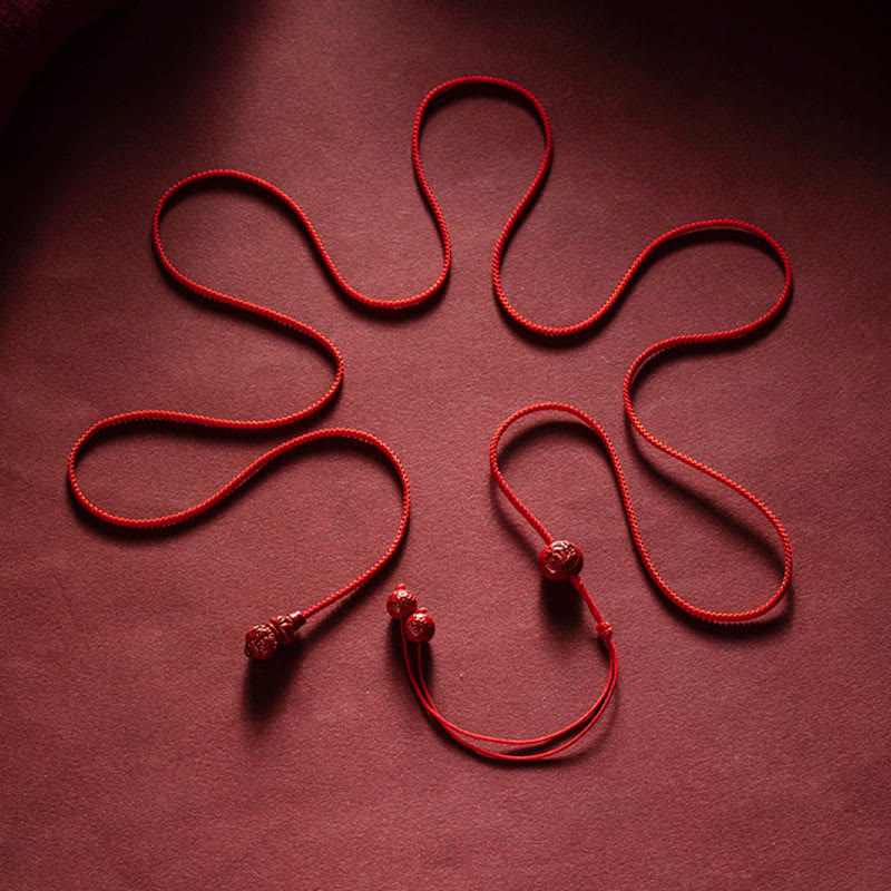 KarmaRipple's Authentic Cinnabar Chinese Zodiac?Gourd Calm Blessing Red String Belly Chain p4