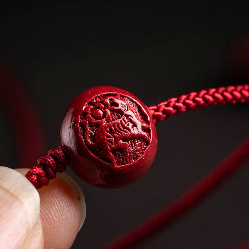 KarmaRipple's Authentic Cinnabar Chinese Zodiac?Gourd Calm Blessing Red String Belly Chain p12