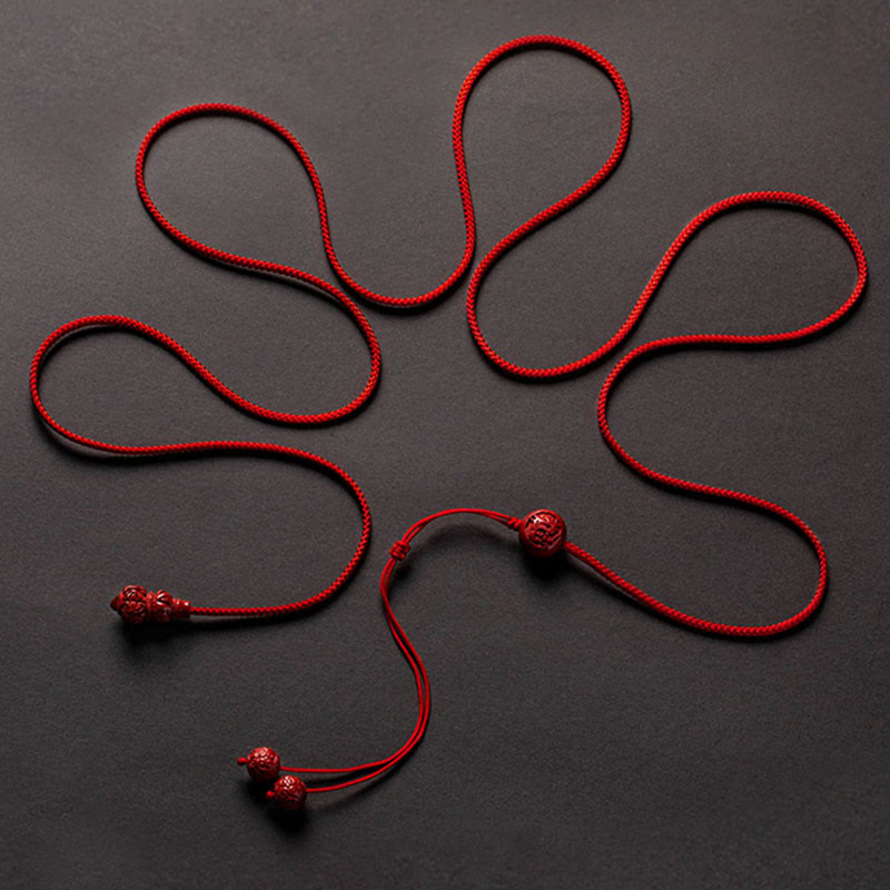 KarmaRipple's Authentic Cinnabar Chinese Zodiac?Gourd Calm Blessing Red String Belly Chain p16