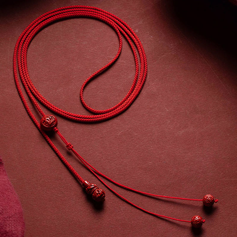 KarmaRipple's Authentic Cinnabar Chinese Zodiac?Gourd Calm Blessing Red String Belly Chain p14