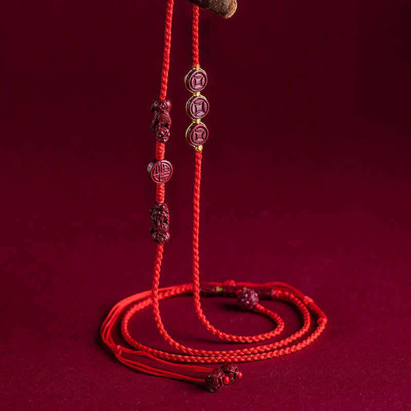 KarmaRipple's Authentic Cinnabar PiXiu?Calm Blessing Red String Belly Chain p10
