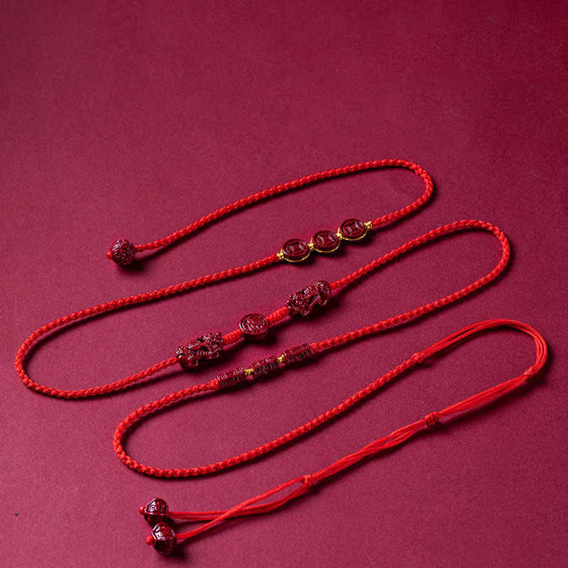 KarmaRipple's Authentic Cinnabar PiXiu?Calm Blessing Red String Belly Chain p12
