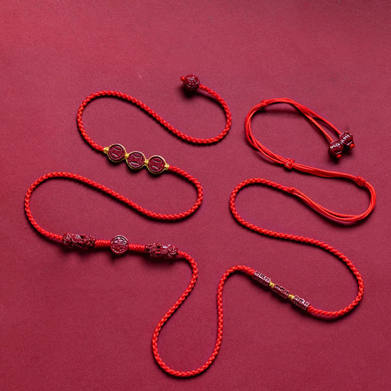 KarmaRipple's Authentic Cinnabar PiXiu?Calm Blessing Red String Belly Chain p2