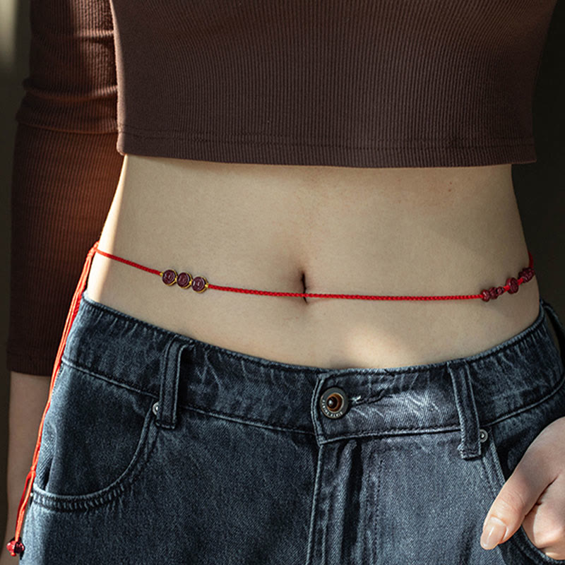 KarmaRipple's Authentic Cinnabar PiXiu?Calm Blessing Red String Belly Chain p8