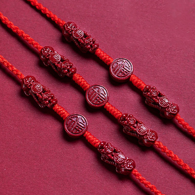 KarmaRipple's Authentic Cinnabar PiXiu?Calm Blessing Red String Belly Chain p3