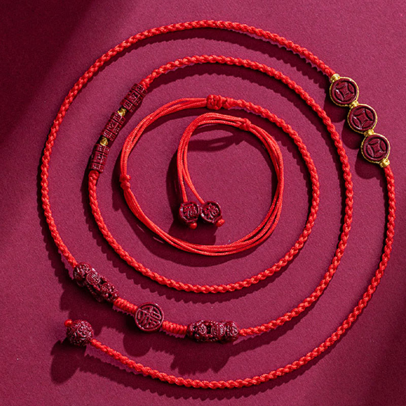 KarmaRipple's Authentic Cinnabar PiXiu?Calm Blessing Red String Belly Chain p14