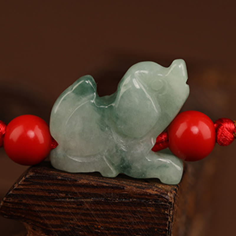 KarmaRipple's Jade Peace Buckle Blessing Red String Belly Chain p13