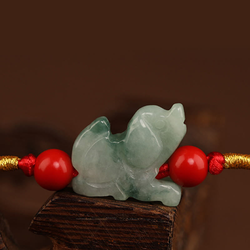 KarmaRipple's Jade Peace Buckle Blessing Red String Belly Chain p15