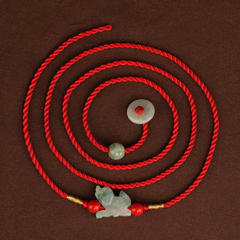 KarmaRipple's Jade Peace Buckle Blessing Red String Belly Chain p11
