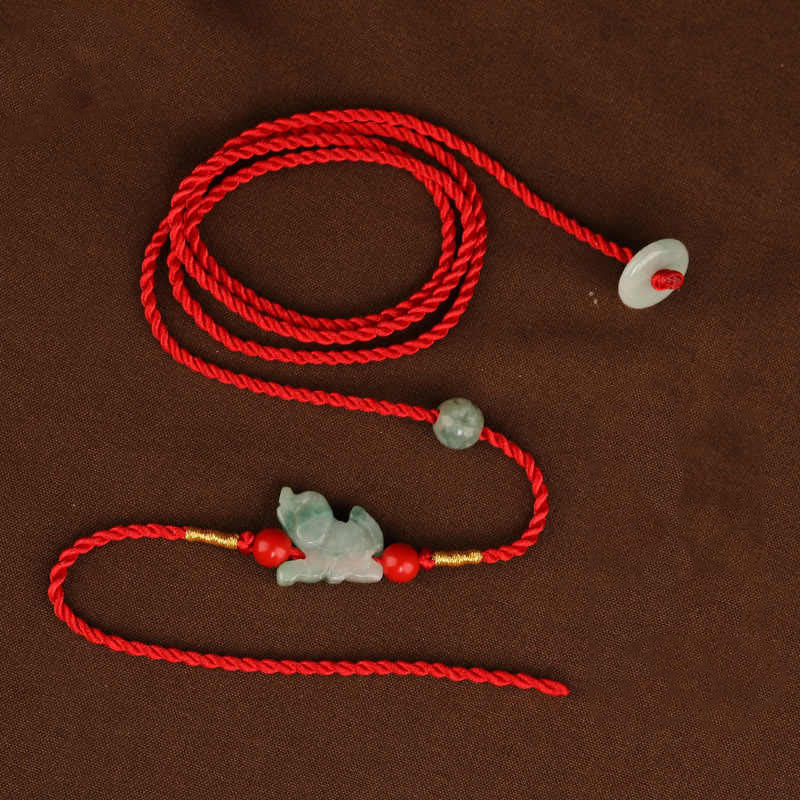 KarmaRipple's Jade Peace Buckle Blessing Red String Belly Chain p18