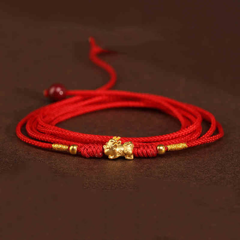 KarmaRipple's KarmaRipple 999 Solid Gold Red String Belly Chain p10