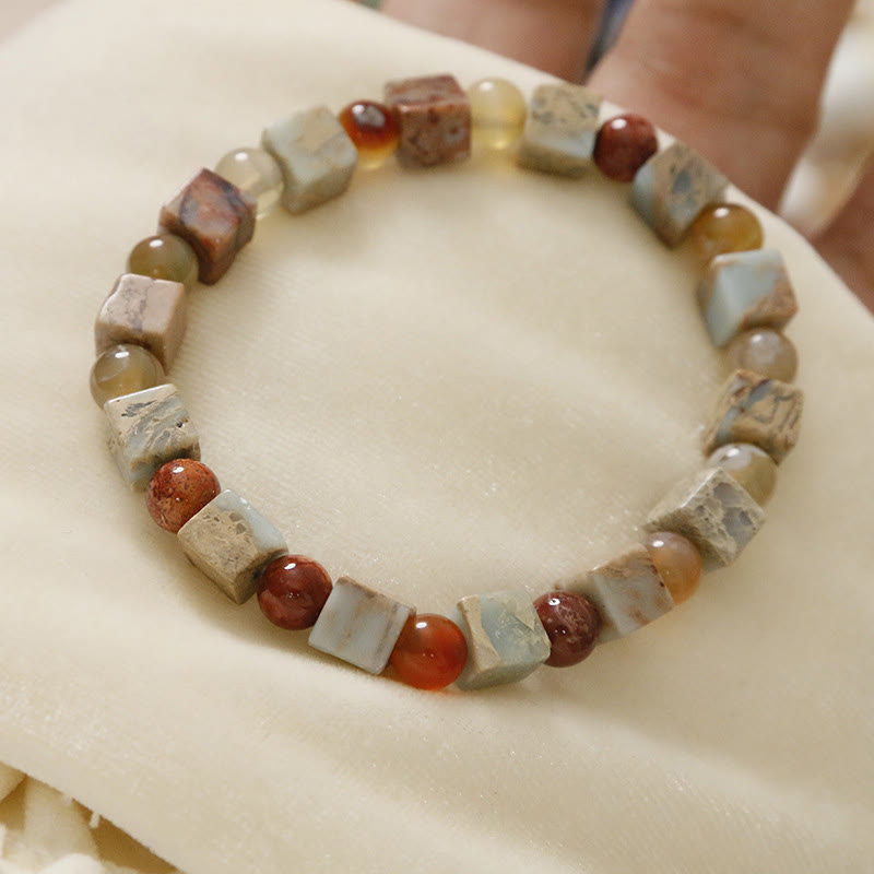 KarmaRipple's Red Agate Shoushan Stone Calm Blessing Bracelet p12