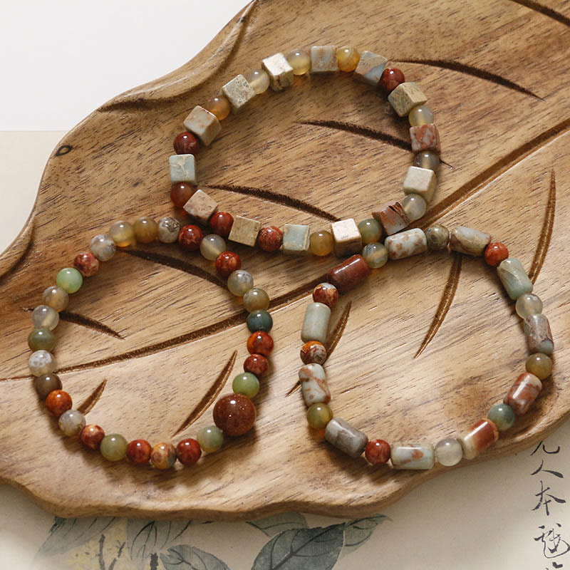 KarmaRipple's Red Agate Shoushan Stone Calm Blessing Bracelet p17
