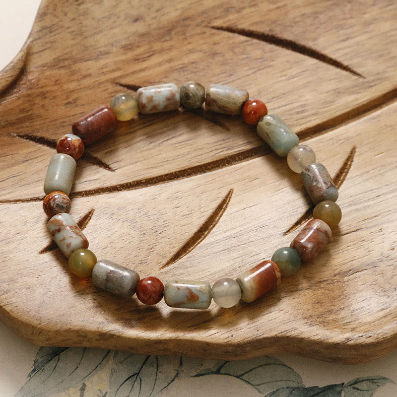 KarmaRipple's Red Agate Shoushan Stone Calm Blessing Bracelet p13