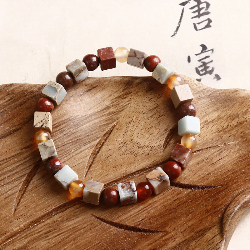 KarmaRipple's Red Agate Shoushan Stone Calm Blessing Bracelet p4