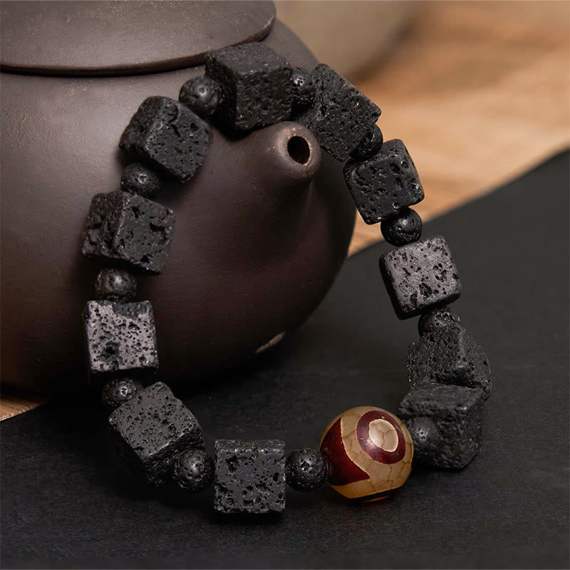 KarmaRipple's Lava Rock Dzi Bead Balancing Bracelet p2