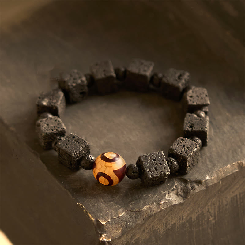 KarmaRipple's Lava Rock Dzi Bead Balancing Bracelet p1