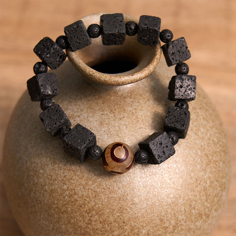 KarmaRipple's Lava Rock Dzi Bead Balancing Bracelet p3
