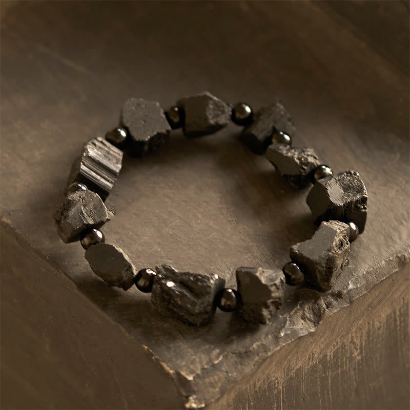 KarmaRipple's Black Tourmaline Irregular Stone'sitive Bracelet p1