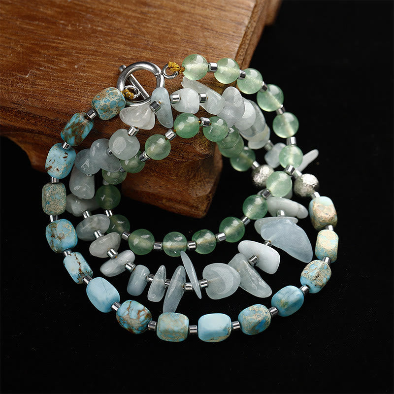 KarmaRipple's Green Emperor Stone Green Aventurine Happiness Triple Wrap Bracelet p4