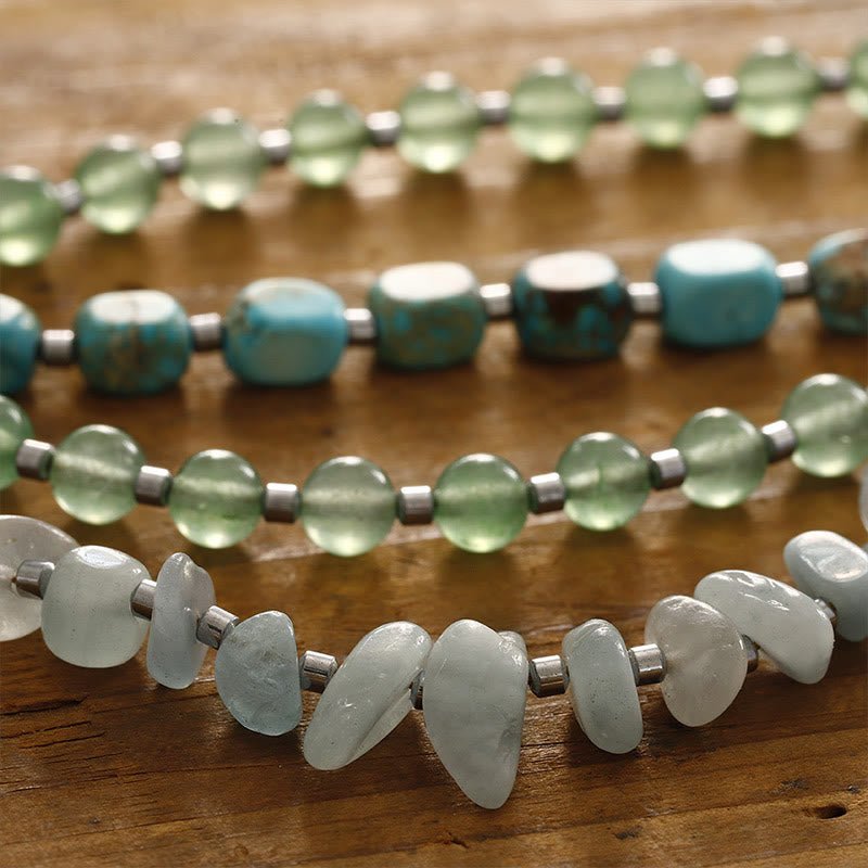 KarmaRipple's Green Emperor Stone Green Aventurine Happiness Triple Wrap Bracelet p2