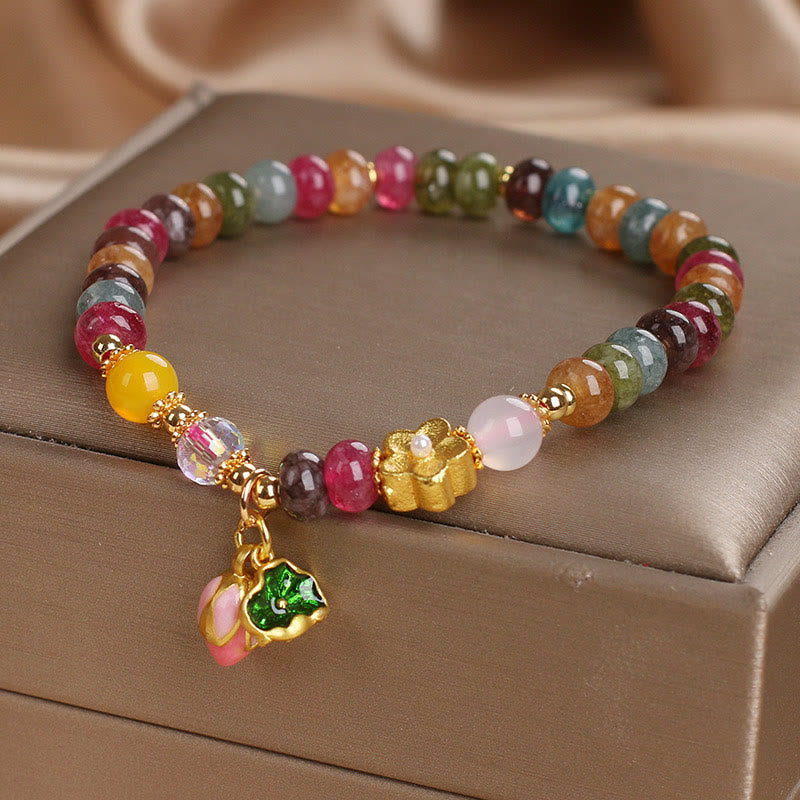 KarmaRipple's Tourmaline Lotus Seedpod Wisdom Bracelet p2