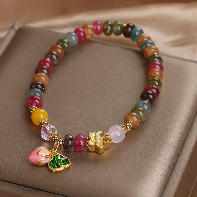 KarmaRipple's Tourmaline Lotus Seedpod Wisdom Bracelet p11