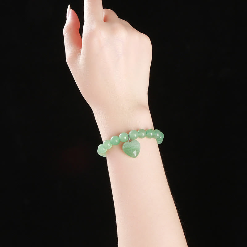 KarmaRipple's Various Gemstone Green Aventurine Love Heart Balance Bracelet p15