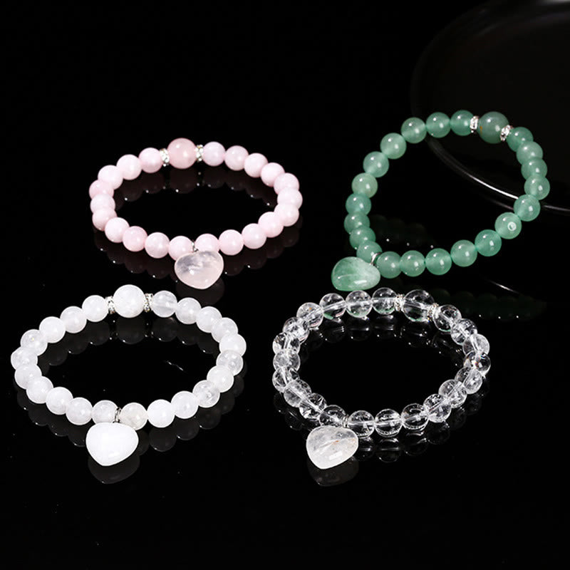 KarmaRipple's Various Gemstone Green Aventurine Love Heart Balance Bracelet p31
