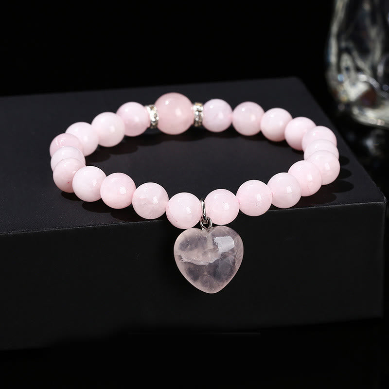 KarmaRipple's Various Gemstone Green Aventurine Love Heart Balance Bracelet p4