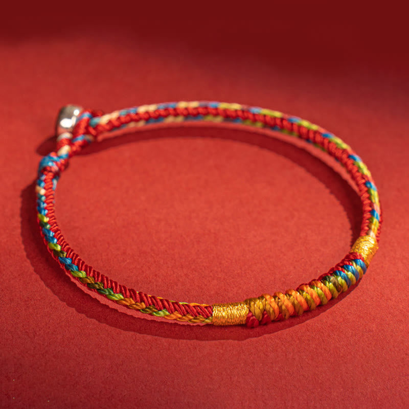 KarmaRipple's Multicolor Red String Alloy 925 Sterling Silver Buckle Protection Bracelet p4