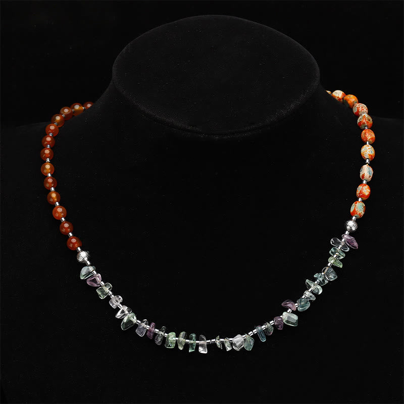 KarmaRipple's Fluorite Red Agate Emperor Stone Power Triple Wrap Bracelet p11