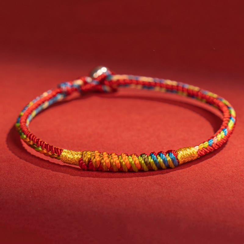 KarmaRipple's Multicolor Red String Alloy 925 Sterling Silver Buckle Protection Bracelet p1