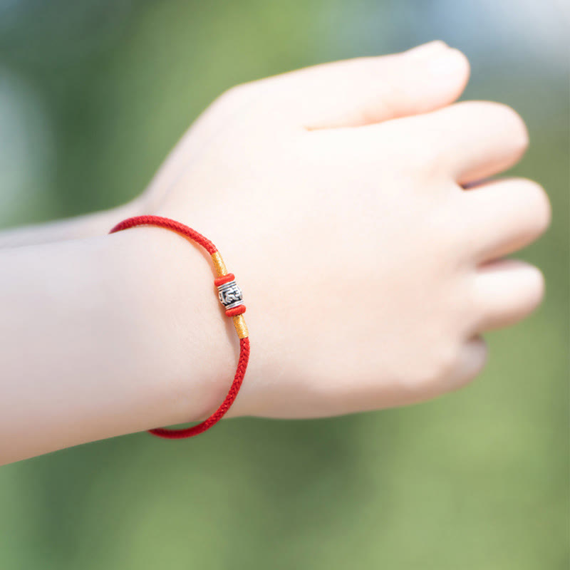 KarmaRipple's Red String Black String Six True Words 925 Sterling Silver Peace Bracelet p11