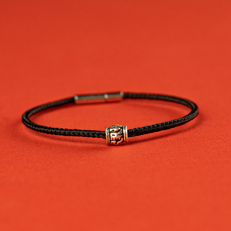 KarmaRipple's Red String Black String Six True Words 925 Sterling Silver Peace Bracelet p30