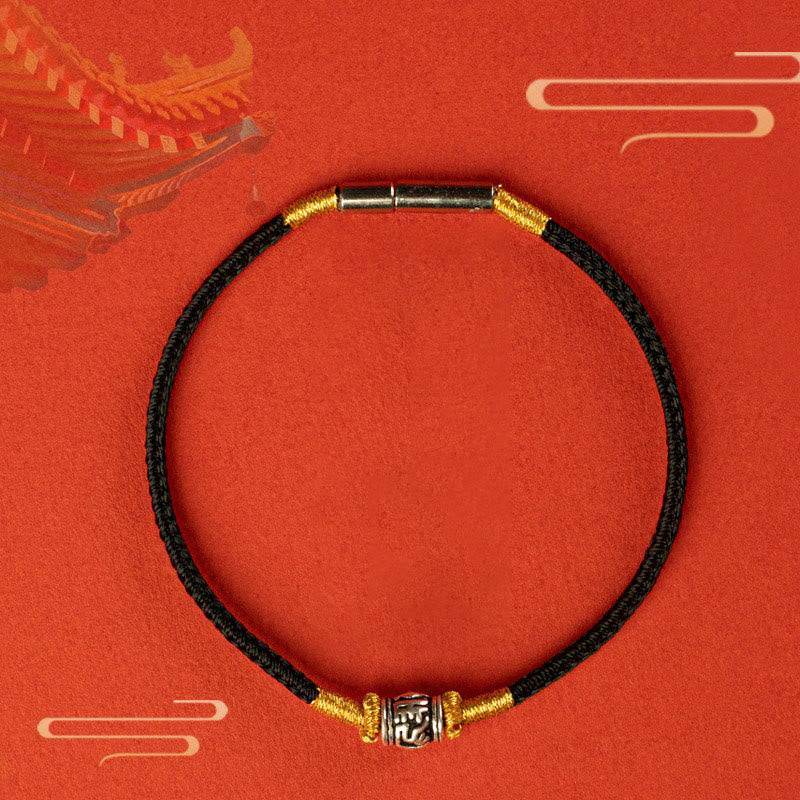 KarmaRipple's Red String Black String Six True Words 925 Sterling Silver Peace Bracelet p5