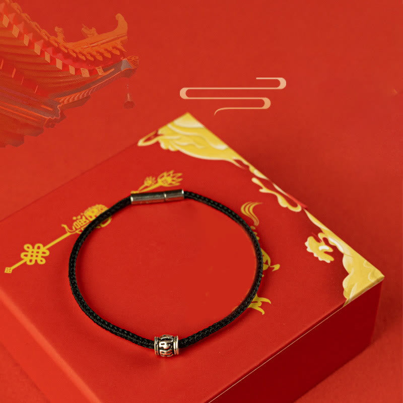 KarmaRipple's Red String Black String Six True Words 925 Sterling Silver Peace Bracelet p14