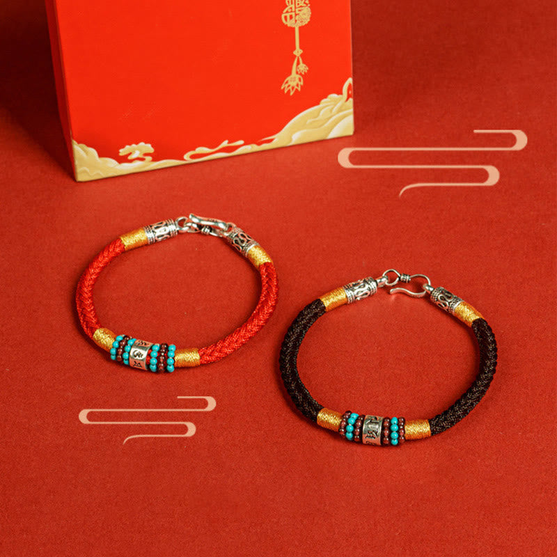 KarmaRipple's Red String Black String Six True Words 925 Sterling Silver Connection Bracelet p17