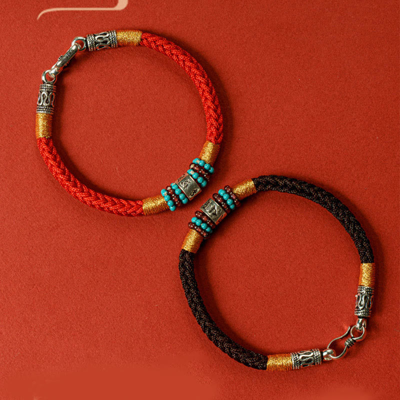 KarmaRipple's Red String Black String Six True Words 925 Sterling Silver Connection Bracelet p16