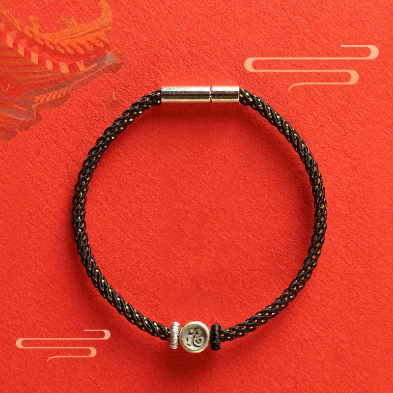 KarmaRipple's Woven String 925 Sterling Silver Fu Character Faith Bracelet p11